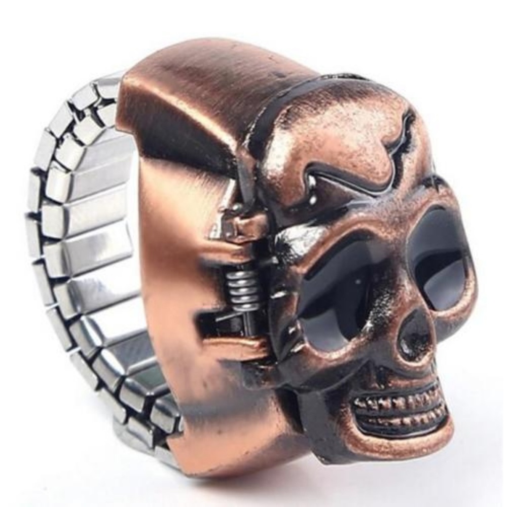 Men Women Retro Finger Skull Ring Watch - Picture 4 of 6